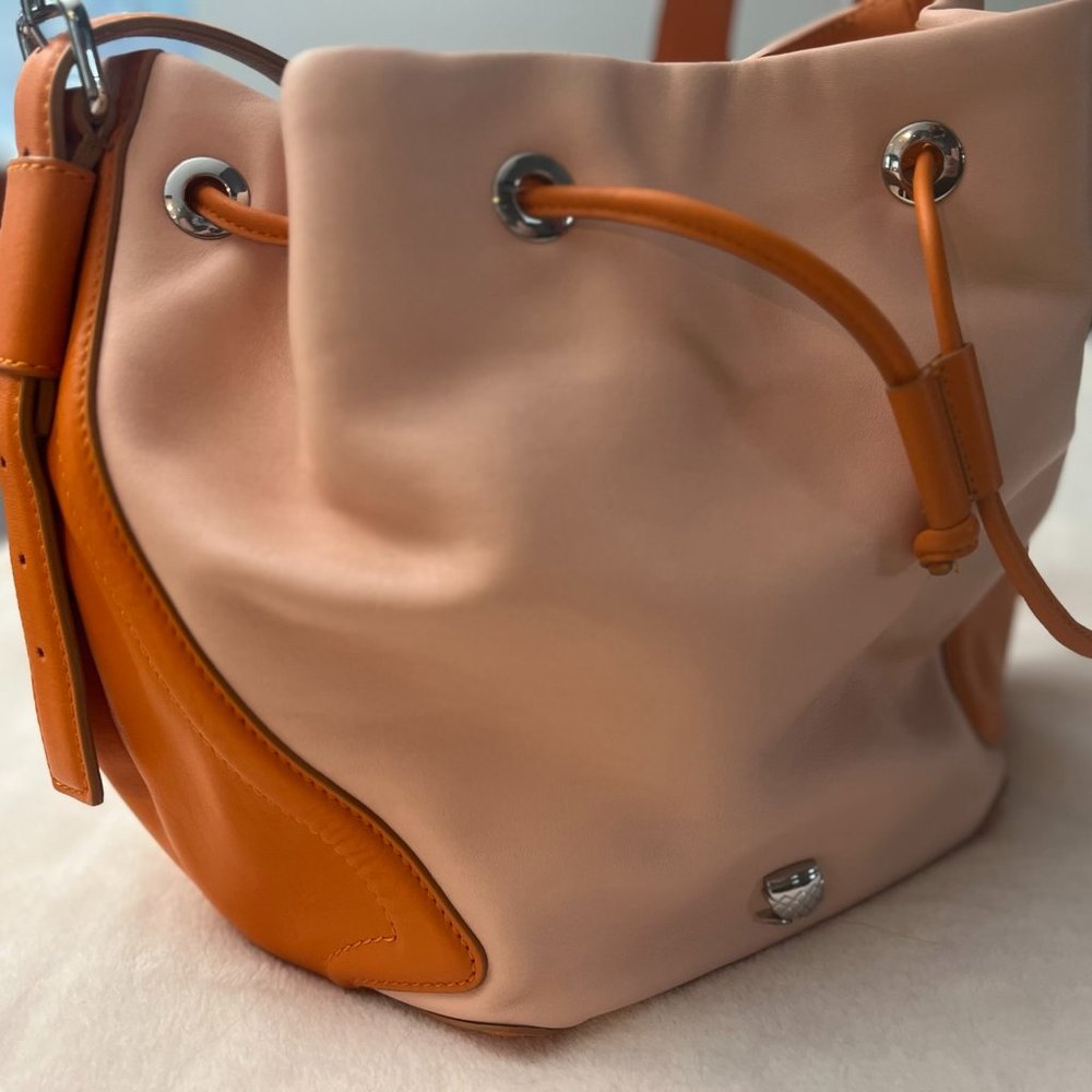 Navyboot orange leather handbag